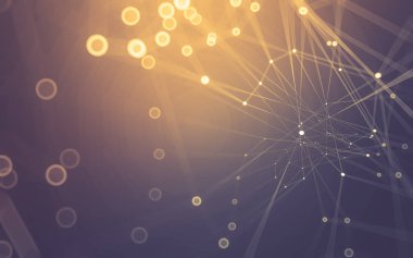 Çokgen alanı düşük Poli koyu arka plan, 3d render