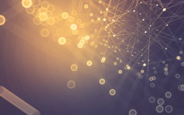 Çokgen alanı düşük Poli koyu arka plan, 3d render