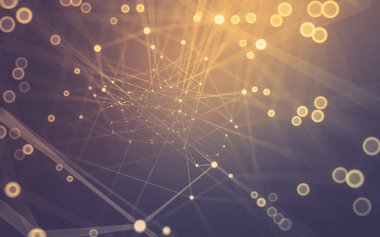 Çokgen alanı düşük Poli koyu arka plan, 3d render