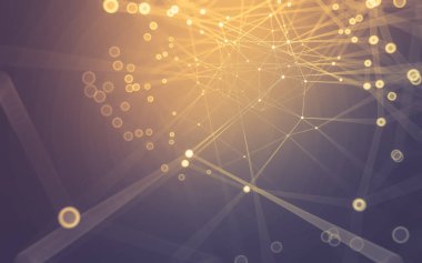 Çokgen alanı düşük Poli koyu arka plan, 3d render