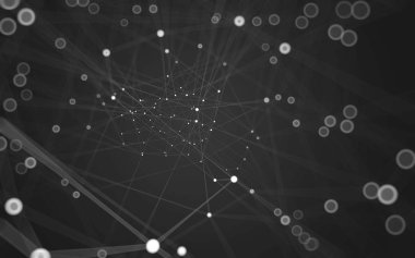 Çokgen alanı düşük Poli koyu arka plan, 3d render