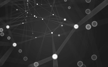 Çokgen alanı düşük Poli koyu arka plan, 3d render