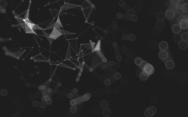 Çokgen alanı düşük Poli koyu arka plan, 3d render