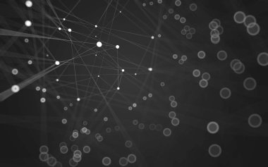 Çokgen alanı düşük Poli koyu arka plan, 3d render