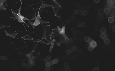 Çokgen alanı düşük Poli koyu arka plan, 3d render