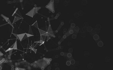 Çokgen alanı düşük Poli koyu arka plan, 3d render