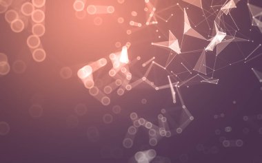 Çokgen alanı düşük Poli koyu arka plan, 3d render