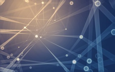 Çokgen alanı düşük Poli koyu arka plan, 3d render