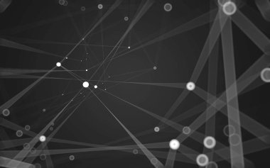 Çokgen alanı düşük Poli koyu arka plan, 3d render