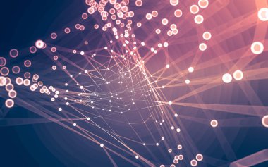 Çokgen alanı düşük Poli koyu arka plan, 3d render