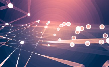 Çokgen alanı düşük Poli koyu arka plan, 3d render