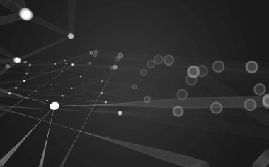 Çokgen alanı düşük Poli koyu arka plan, 3d render