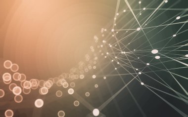 Çokgen alanı düşük Poli koyu arka plan, 3d render