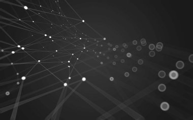 Çokgen alanı düşük Poli koyu arka plan, 3d render