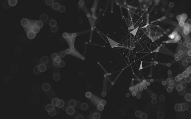 Çokgen alanı düşük Poli koyu arka plan, 3d render