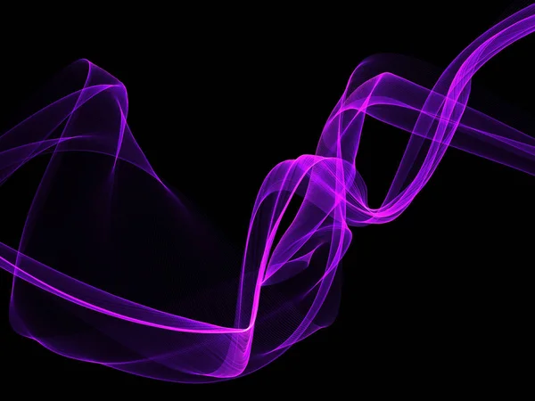 Mørk, abstrakt bakgrunn med en glødende, abstrakt bølge – stockfoto
