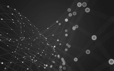 Çokgen alanı düşük Poli koyu arka plan, 3d render