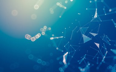 Çokgen alanı düşük Poli koyu arka plan, 3d render