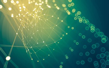 Çokgen alanı düşük Poli koyu arka plan, 3d render