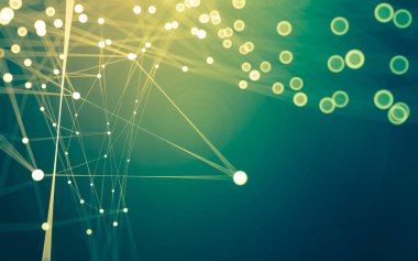 Çokgen alanı düşük Poli koyu arka plan, 3d render