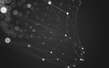 Çokgen alanı düşük Poli koyu arka plan, 3d render