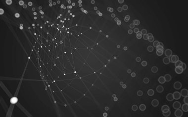 Çokgen alanı düşük Poli koyu arka plan, 3d render