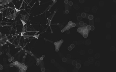 Çokgen alanı düşük Poli koyu arka plan, 3d render