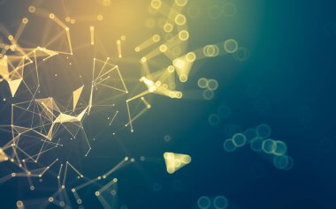 Çokgen alanı düşük Poli koyu arka plan, 3d render