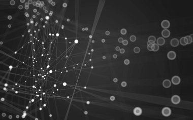 Çokgen alanı düşük Poli koyu arka plan, 3d render