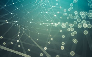 Çokgen alanı düşük Poli koyu arka plan, 3d render