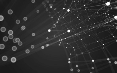 Çokgen alanı düşük Poli koyu arka plan, 3d render