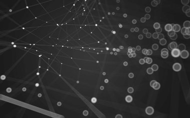 Çokgen alanı düşük Poli koyu arka plan, 3d render