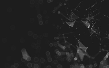 Çokgen alanı düşük Poli koyu arka plan, 3d render