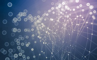 Çokgen alanı düşük Poli koyu arka plan, 3d render