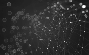 Çokgen alanı düşük Poli koyu arka plan, 3d render