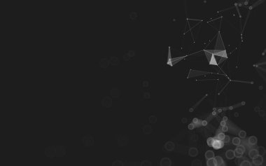 Çokgen alanı düşük Poli koyu arka plan, 3d render