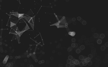 Çokgen alanı düşük Poli koyu arka plan, 3d render