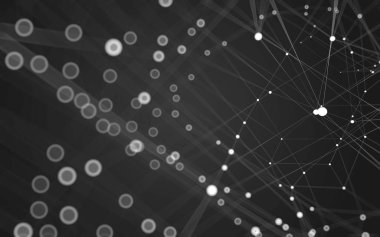 Çokgen alanı düşük Poli koyu arka plan, 3d render