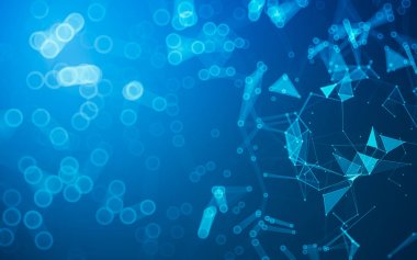 Çokgen alanı düşük Poli koyu arka plan, 3d render