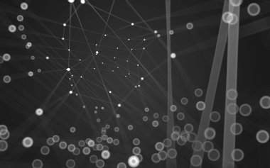 Çokgen alanı düşük Poli koyu arka plan, 3d render