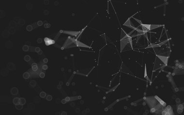 Çokgen alanı düşük Poli koyu arka plan, 3d render