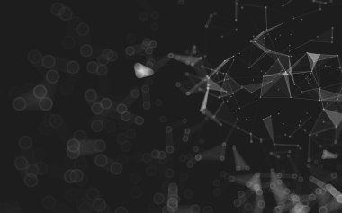 Çokgen alanı düşük Poli koyu arka plan, 3d render