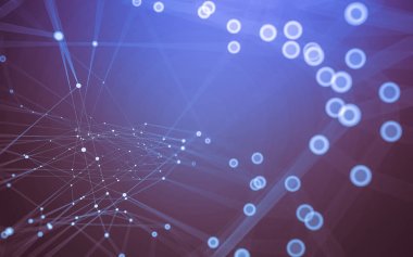 Çokgen alanı düşük Poli koyu arka plan, 3d render