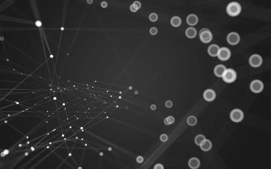 Çokgen alanı düşük Poli koyu arka plan, 3d render