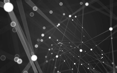 Çokgen alanı düşük Poli koyu arka plan, 3d render