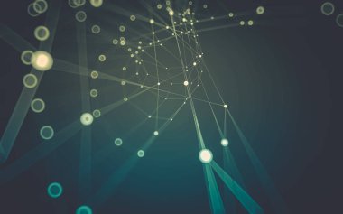 Çokgen alanı düşük Poli koyu arka plan, 3d render