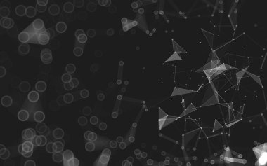 Çokgen alanı düşük Poli koyu arka plan, 3d render