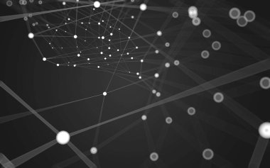 Çokgen alanı düşük Poli koyu arka plan, 3d render