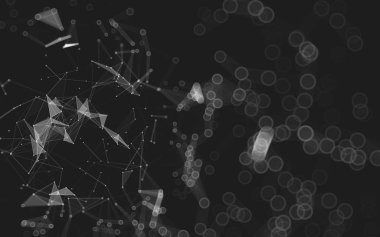 Çokgen alanı düşük Poli koyu arka plan, 3d render