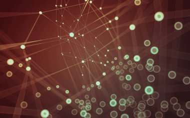 Çokgen alanı düşük Poli koyu arka plan, 3d render